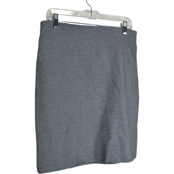 Premise Black White Striped Pencil Skirt Women's Size M Cotton Blend Workwear - Picture 5 of 12